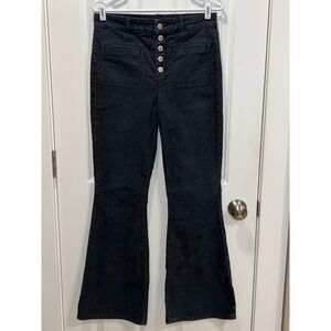 American Eagle Outfitters Womens  Corduroy Super High Flare Stretch Jeans Size 8